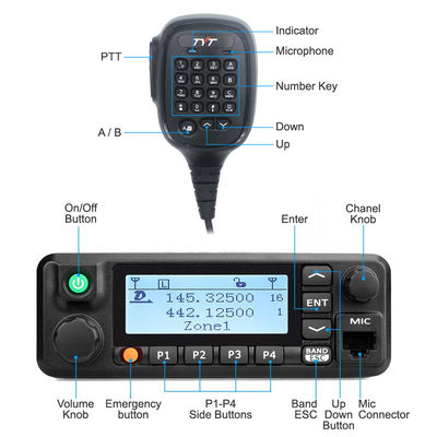 1000 canales Radio móvil digital VHF UHF 50W Walkie Talkie de alta potencia TYT MD-9600