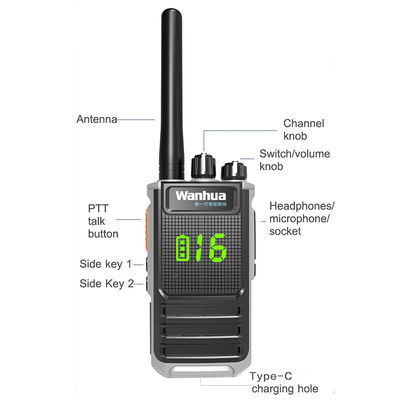 Profesional 400-470MHz portátil UHF Walkie Talkie cifrado con batería de larga duración