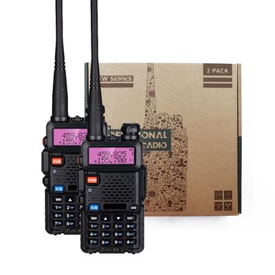 Walkie Talkie portátil BF UV5R 8w de banda doble UHF VHF Radio de radioaficionados 400-470MHz Rango de 3 km