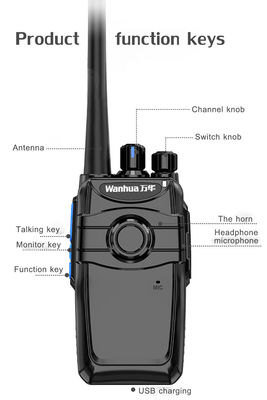 Audífonos profesionales Walkie Talkie de banda doble con potencia de salida de micrófono PTT de 3W