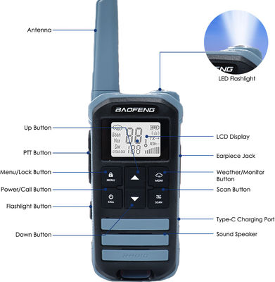 BF FR-22A 2W Walkie Talkie de largo alcance para senderismo Intercoms para comunicación al aire libre