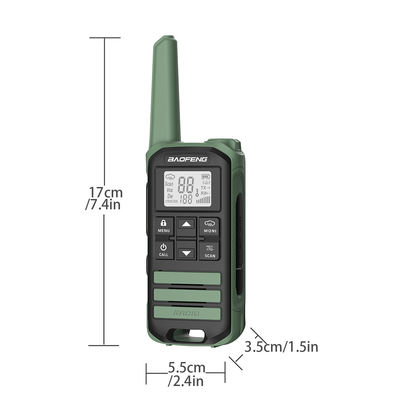 BF FR-22A 2W Walkie Talkie de largo alcance para senderismo Intercoms para comunicación al aire libre