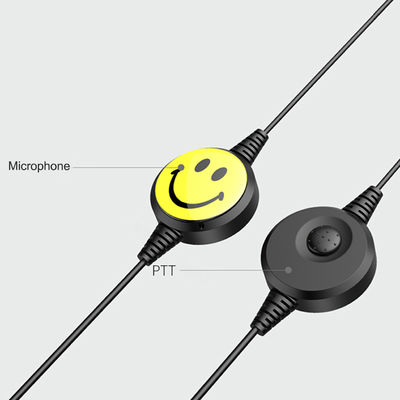 Micrófono de tubo transparente acústico flexible con auriculares de radio bidireccionales para walkie-talkie negro