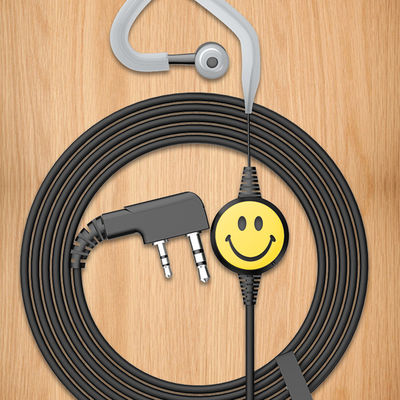 Micrófono de tubo transparente acústico flexible con auriculares de radio bidireccionales para walkie-talkie negro