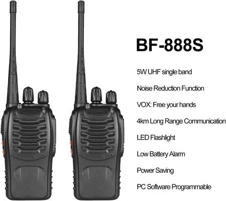 Intercomunicador inalámbrico de banda doble UHF/VHF BF-888S para comunicación y 99 canales de almacenamiento