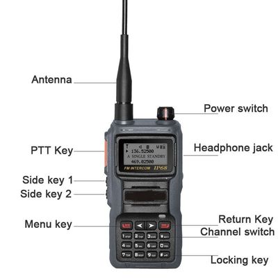 199 canales almacenamiento UHF/VHF Walkietalkie portátil intercomunicación digital original UHF Vhf