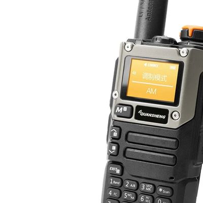 Radio analógica de doble banda de dos vías Walkie Talkie Negro portátil para una comunicación fluida