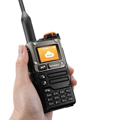 Radio analógica de doble banda de dos vías Walkie Talkie Negro portátil para una comunicación fluida