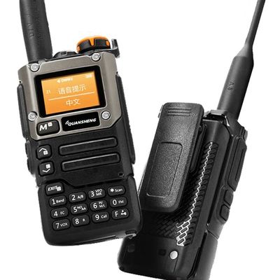 Radio analógica de doble banda de dos vías Walkie Talkie Negro portátil para una comunicación fluida