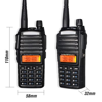 Radio portátil de 8W UV-82 Talkie BF de banda doble Walkie-talkie negro para comunicación VHF