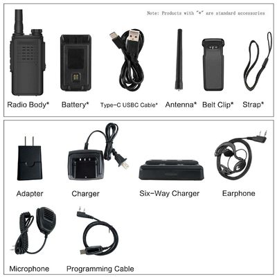Tipo de terminal portátil 5W de banda doble UHF Walkie Talkie para comunicación de intercomunicadores