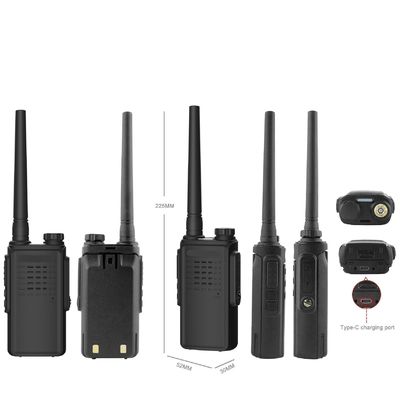 Tipo de terminal portátil 5W de banda doble UHF Walkie Talkie para comunicación de intercomunicadores