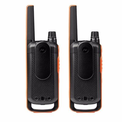 T82 GMRS Radio Mini Walkie Talkie 20 canales 1-10km Rango Linterna de mano naranja