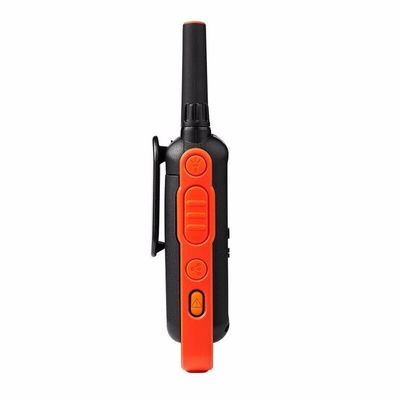 T82 GMRS Radio Mini Walkie Talkie 20 canales 1-10km Rango Linterna de mano naranja