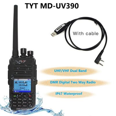 TYT MD-UV390 IP67 impermeable DMR TDMA de banda doble Walkie Talkies Radio móvil digital