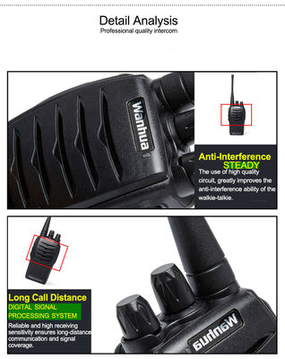 Wanhua WH27 Walkie Talkie de largo alcance Radio bidireccional con rango de temperatura de -30 a 60 °C