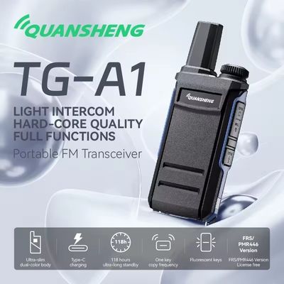 1 a 3 km de alcance de conversación QuanSheng TG-A1 Transmisor inalámbrico de largo alcance profesional Walkie Talkie portátil negro