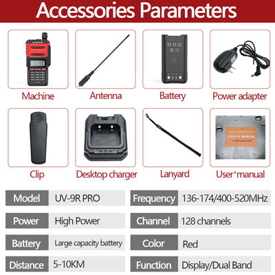 Radio móvil digital Walkie Talkie Baofeng BF UV 9R UV9R PRO IP68 Transceptor a prueba de agua