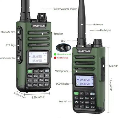 Baofeng UV-9R Pro T57 Walkie Talkie portátil de 10 W 3.7V Transceptor con batería de 2800 mAh