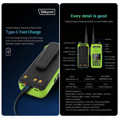 Muestra a color Multifunción A36plus Transceptor para adultos Largo alcance Recibir