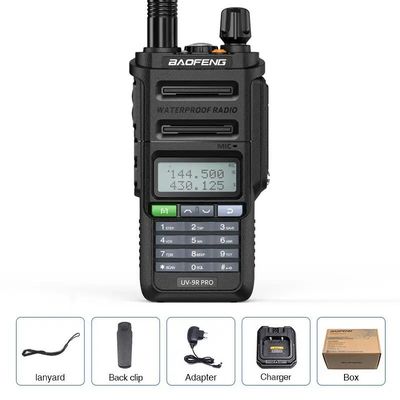 GMRS Walkie Talkie Tipo Baofeng UV-9R PRO A prueba de agua IP68 Radio de largo alcance UHF/VHF