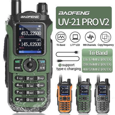 Baofeng UV-21 Pro Walkie Talkie de largo alcance con intercomunicador 999 CHS y frecuencia de banda doble