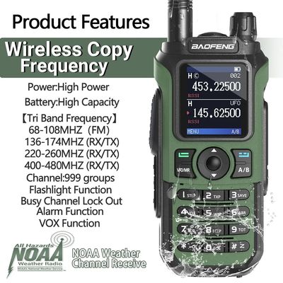 Baofeng UV-21 Pro Walkie Talkie de largo alcance con intercomunicador 999 CHS y frecuencia de banda doble