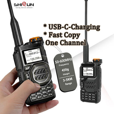 5W Quansheng UV-K5 Walkie Talkie Radio de dos vías con cargador USB-C Tipo de frecuencia VHF UHF