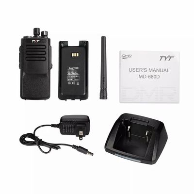 TYT negro MD-680D IP67 a prueba de agua 10W DMR profesional VHF/UHF Walkie Talkie