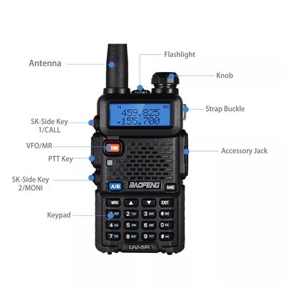 136-174MHz 400-470MHz Baofeng UV5R 8w Walkie Talkie de banda doble para aventuras al aire libre