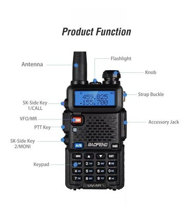 5 colores Vhf Walkie Talkie Dual Band Digital Baofeng Uv-5r Radio de dos vías para Radio de Jamón