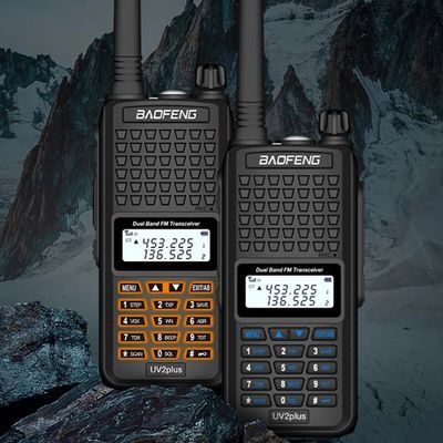130 x 58 x 35 mm Negro Baofeng Bf-UV2plus IP68 Lámpara de linterna LED UV Dual Band Walkie Talkie