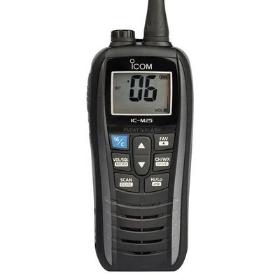 Intercomunicador portátil marino IC-M25 Walkie Talkie 5W 128 / 16 canales impermeable portátil negro en 2024