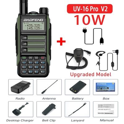 2024 BaoFeng UV-16 PRO High Power TYPE-C Walkie Talkie con color negro y salida de 5W