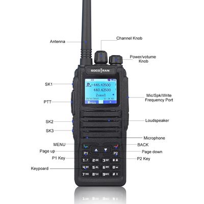Baofeng DMR DM-1701 128 Canal de almacenamiento 136-174MHz 400-470MHz Dos vías de radio portátil
