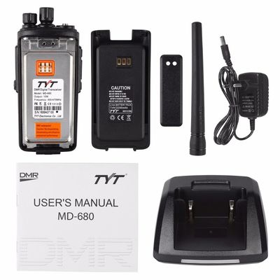 2200mAh Walkie-Talkie portátil digital negro MD-680 para el tipo de frecuencia VHF UHF directo