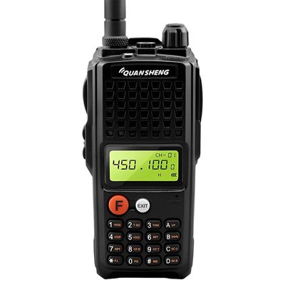 Walkie Talkie negro con capacidad de batería de 4000mAh y escaneo de múltiples frecuencias