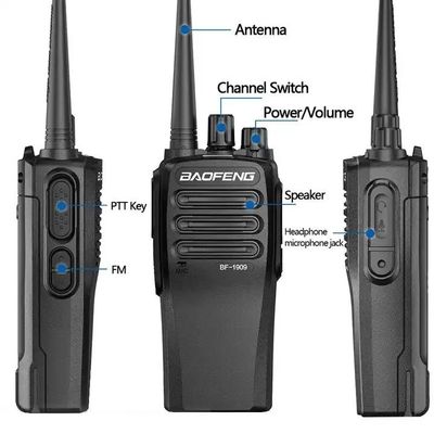 138*61*38MM Baofeng Bf-1909 10W UHF Ham Radio Intercom Transceptor Tipo C Walkie Talkie