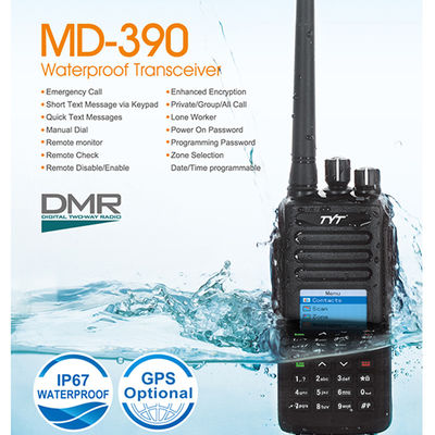131*61*36mm TYT MD-UV390 DMR Digital Walkie Talkie IP67 Transceptor VHF/UHF a prueba de agua