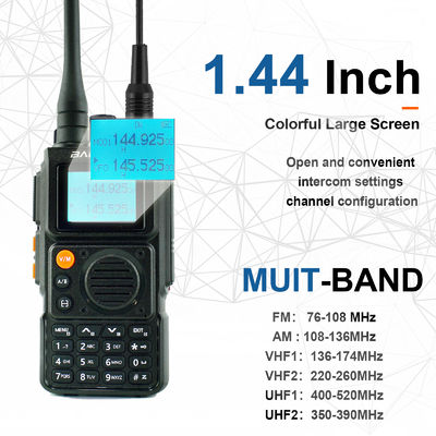 Walkie Talkie de carga tipo C de banda completa UV-K6 de largo alcance con batería estándar de 1400 MAH