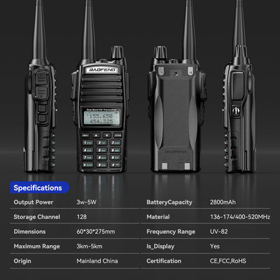 Baofeng UV82 VHF UHF Radio portátil para Pakistán PTT Comunicación de larga distancia de 5 km