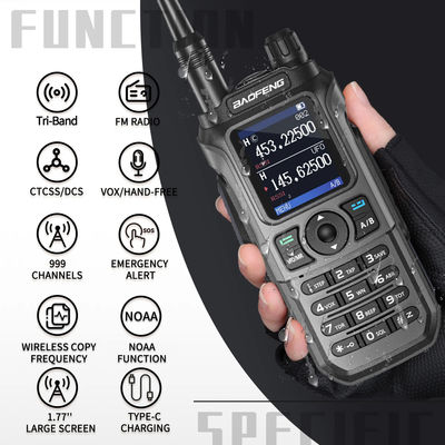Long Range UV-21 Pro V2 Dual Band Walkie Talkie con batería de alta capacidad de 2600 MAH