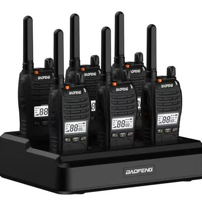Cargador de seis vías Walkie Talkie con rango de frecuencia 136-174/403-527MHZ y función VOX