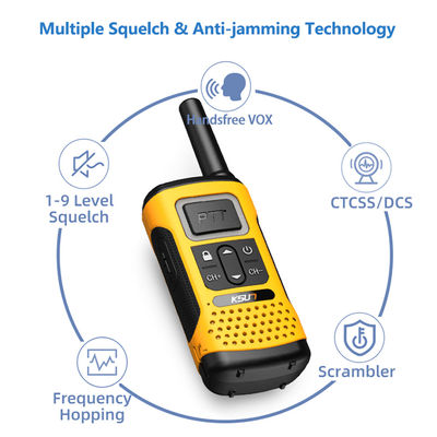 Radio portátil UHF KSUN GZ32 PMR FRS Licencia de dos vías gratuitas con función de decodificación de clones