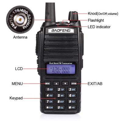 220g Negro UV82 8W BAOFENG Dual Band 2 Way Walkie Talkie UV-82 y Radio más vendida