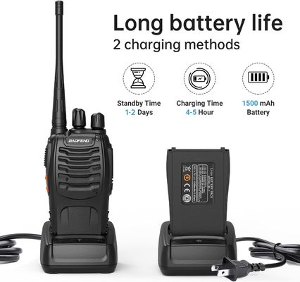 BF-888S Baofeng 5W Walkie Talkie con capacidad de batería de 1500mAh y tipo de frecuencia UHF