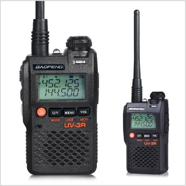 Walkie Talkie UV-3R de largo alcance de banda doble UHF VHF Handy Radio de dos vías con pantalla LCD