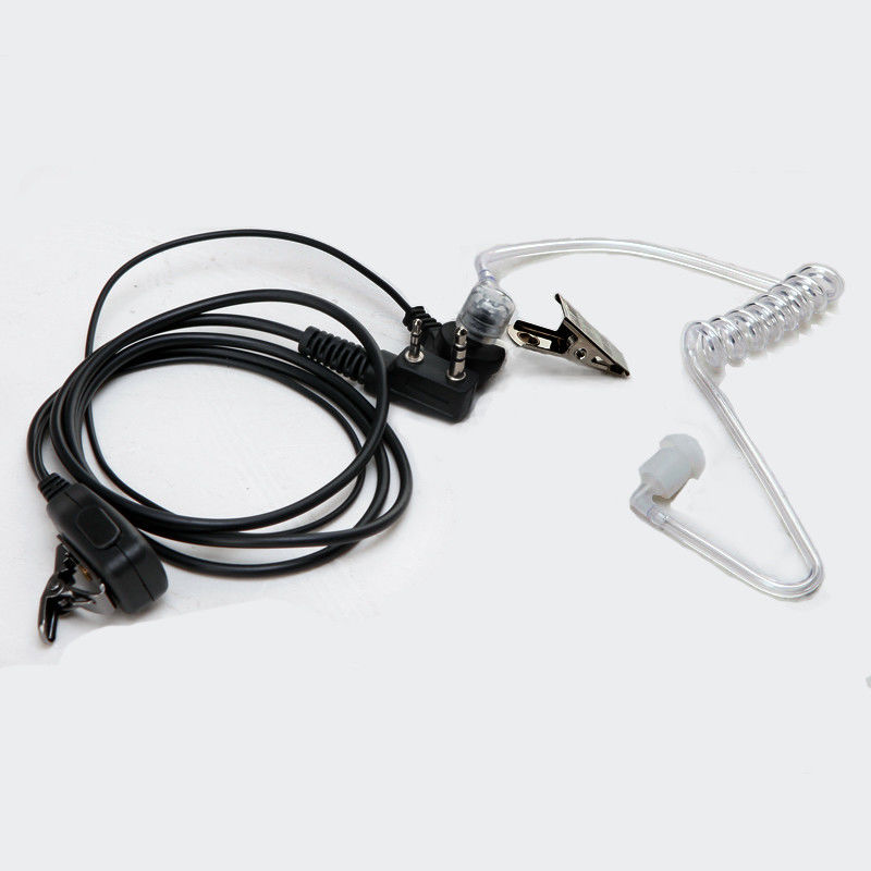 Wanhua Walkie-talkie auricular cable auricular anti filtración de sonido cómodo tapones de oído guía de aire auricular negro micrófono plástico
