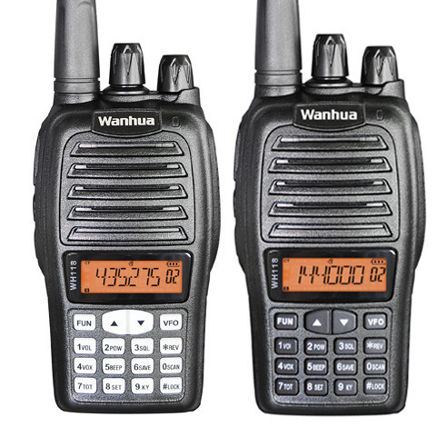 Wanhua WH118 Radio portátil de banda doble 189g Walkie Talkie para comunicación de larga distancia