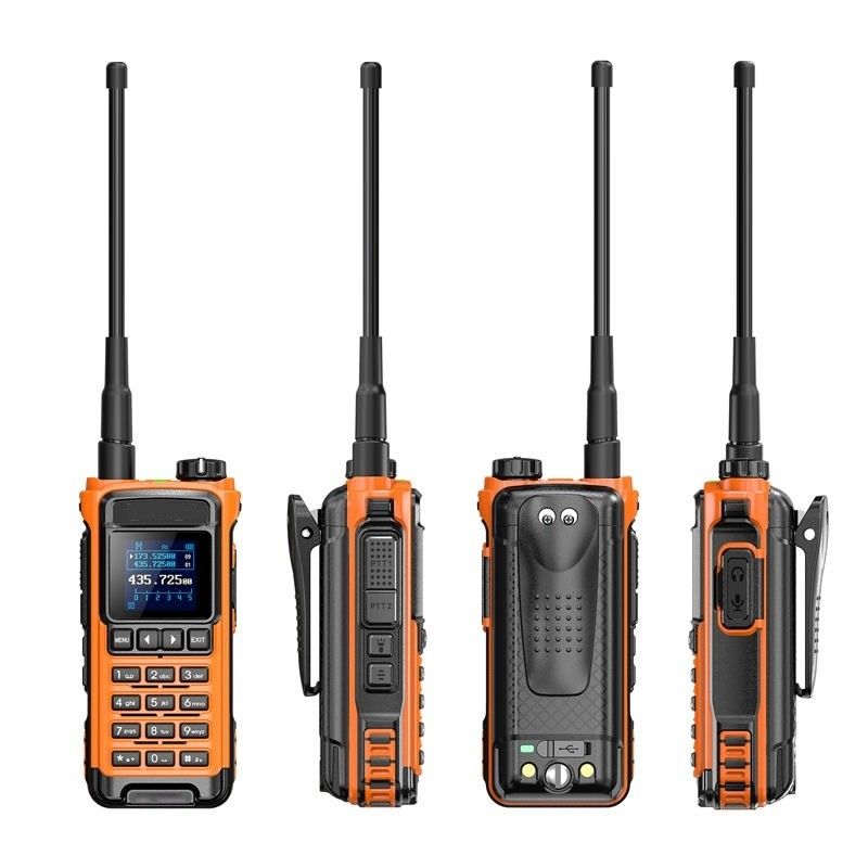 VHF 136-174 MHz Transceptor IC-U86 UHF 400-470MHz Dos vías de radio Walkie Talkie Negro